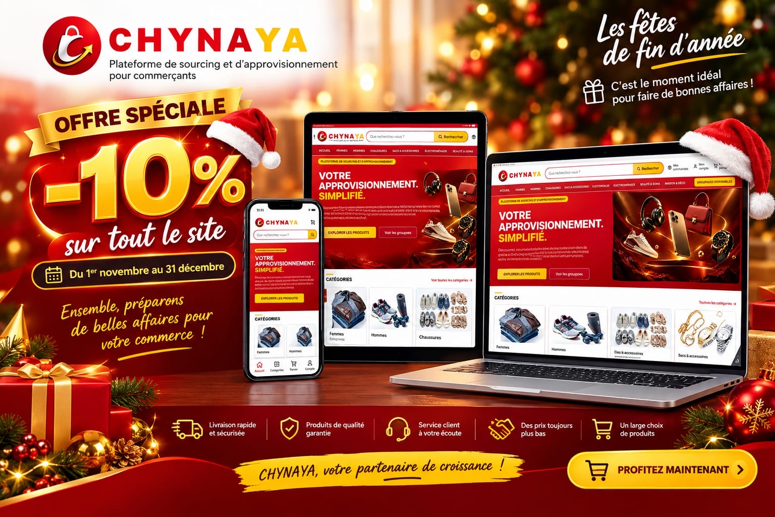 Offre spéciale CHYNAYA pour préparer les fêtes de fin d'année